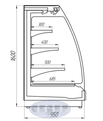 Витрина холодильная Север МИНДАЛЬ Mini-3750